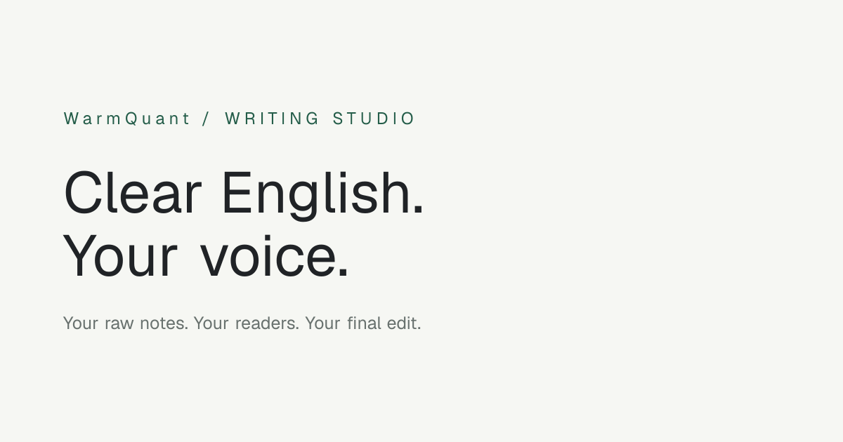 AI Writing Assistant for Your Voice | WarmQuant